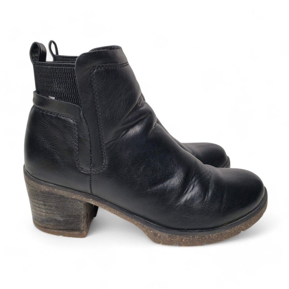 Korks by Kork-Ease Elsie Booties Women's Black Leather Under Calf Moto Slip On 6 - Picture 2 of 11